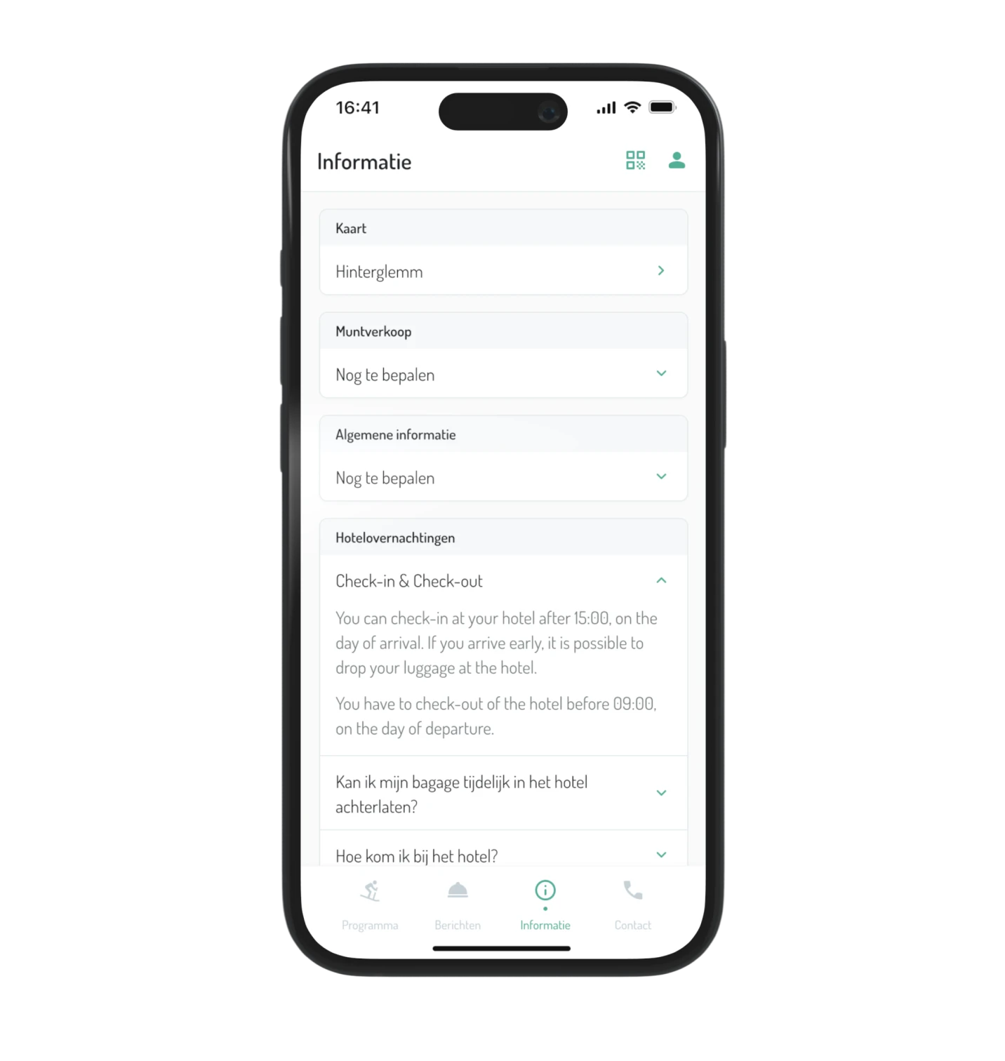 app van Fruhstuk met informatie