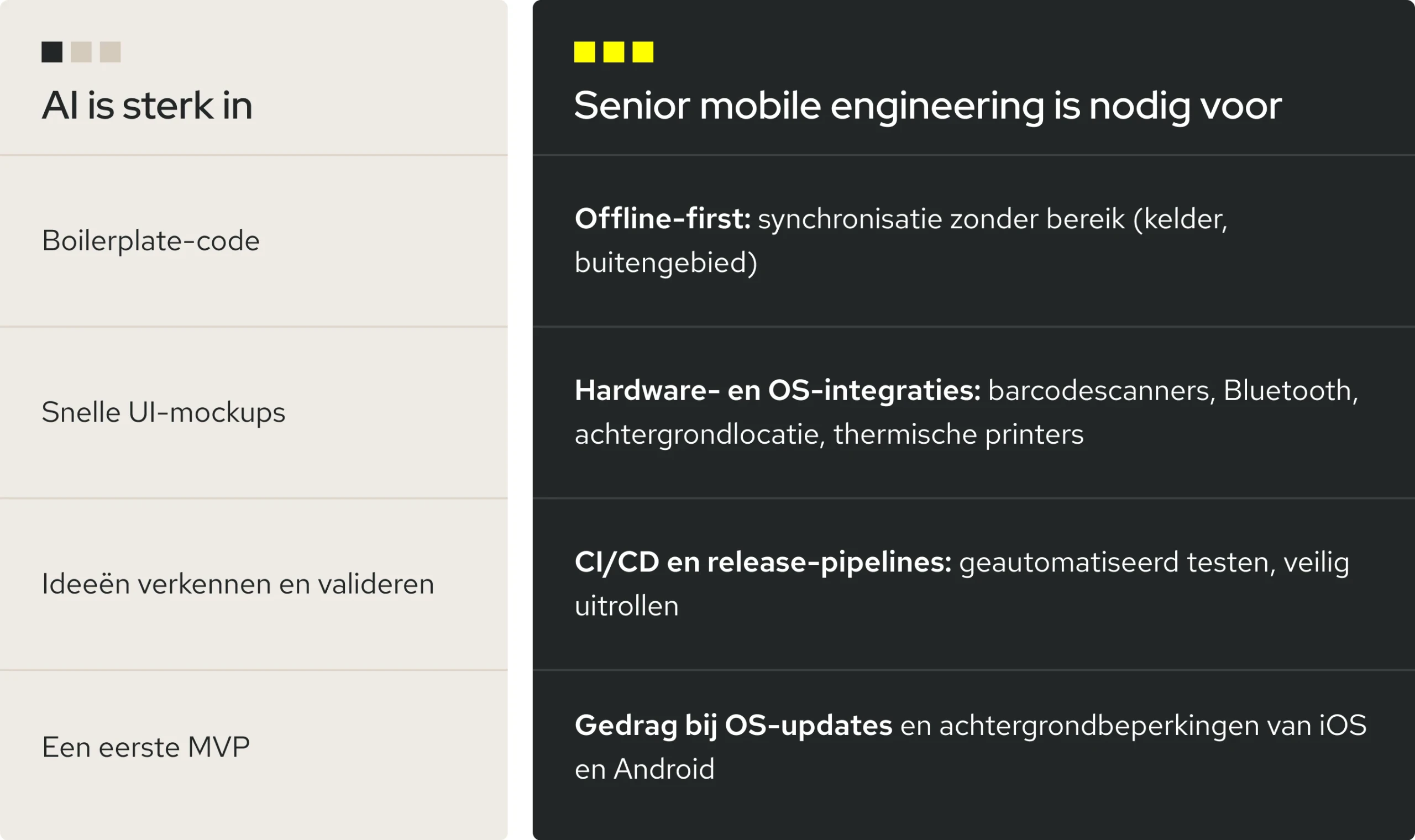 Schema over AI vs. senior mobile engineering