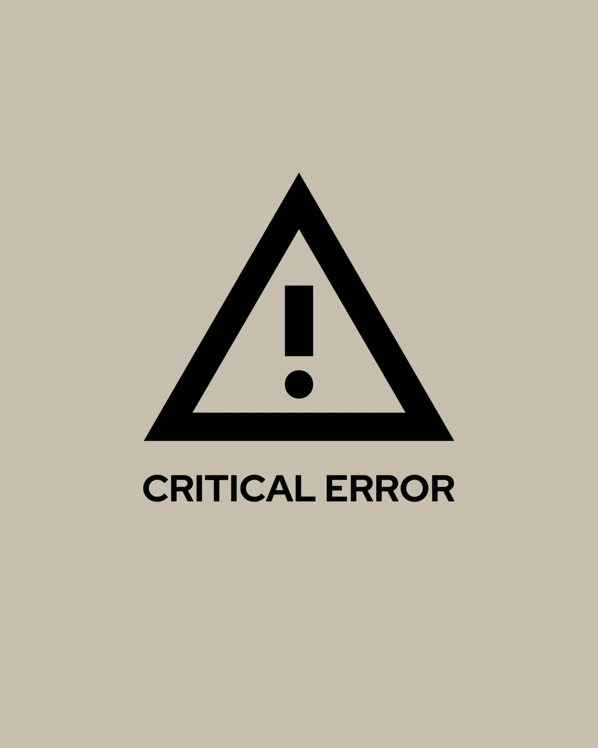 Error melding met uitroep teken in het zwart en beige