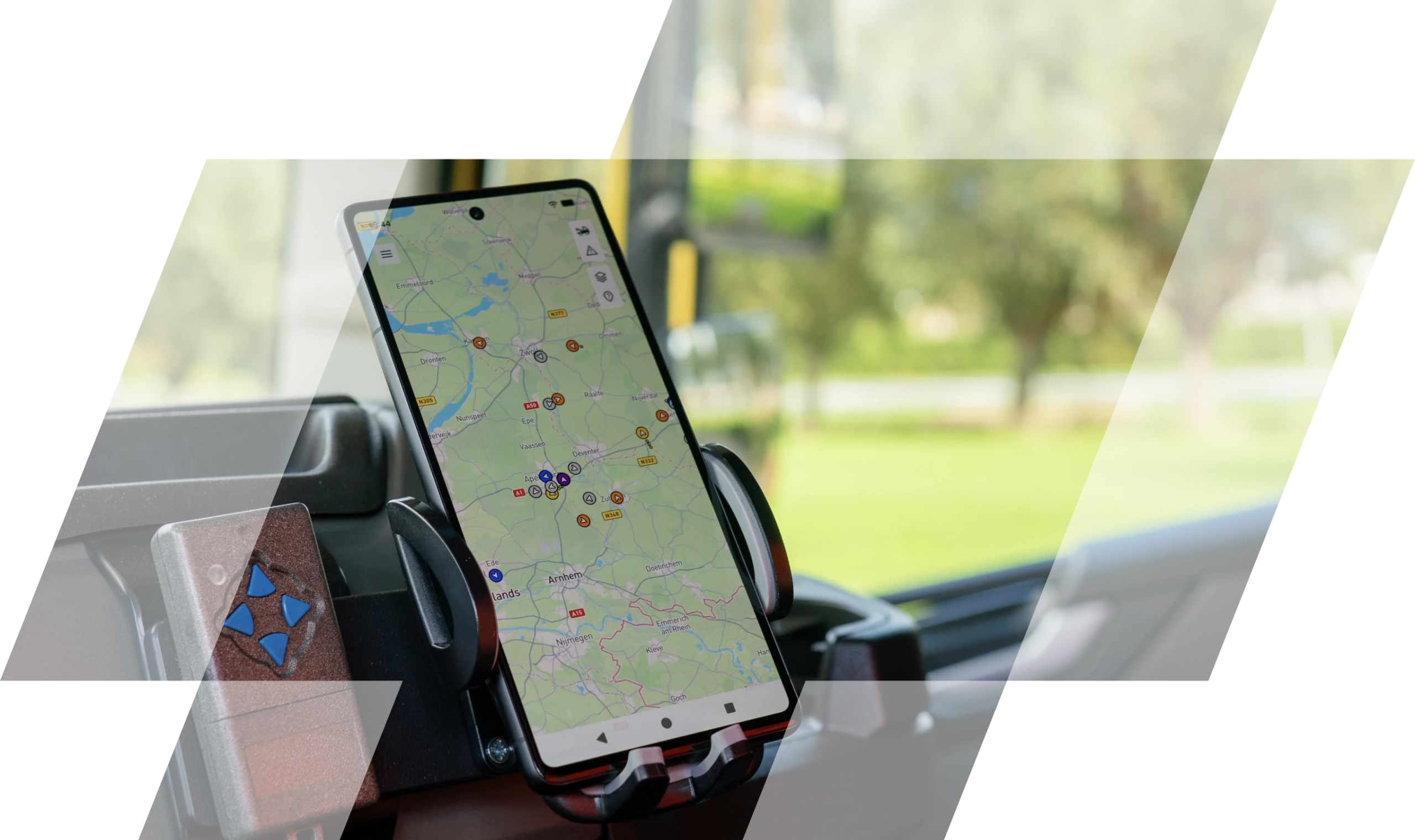 Telefoon met incident meldingen in het verkeer in Nederland