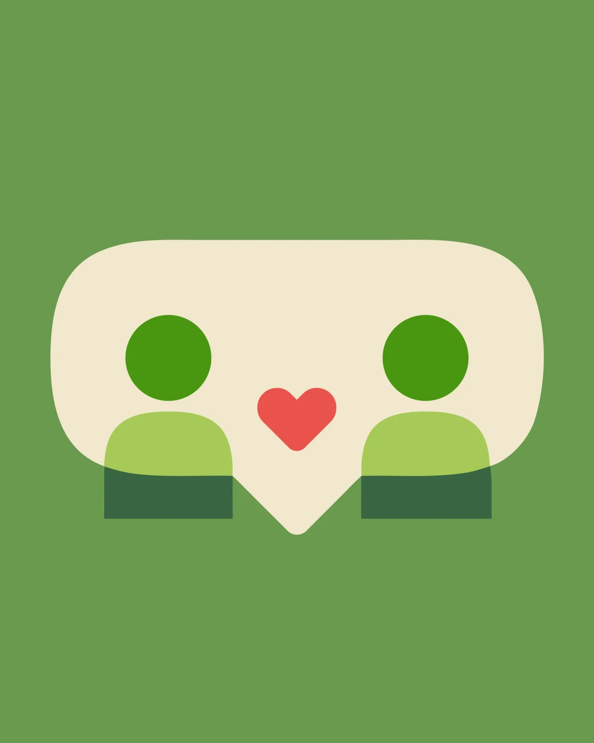 Groene community met rood hartje in het midden